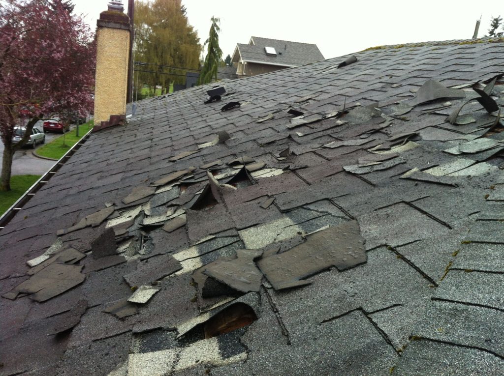 Damage roof